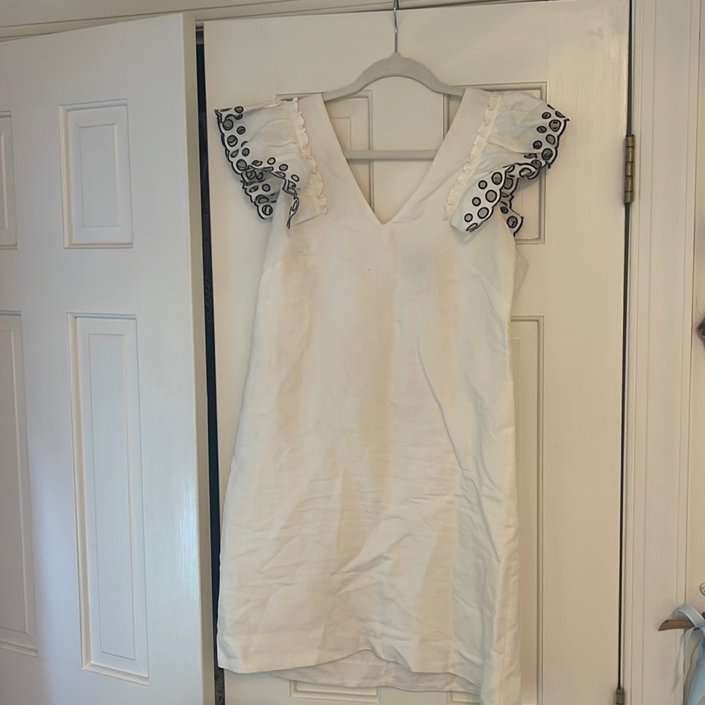 White Dress with Ruffle sleeves